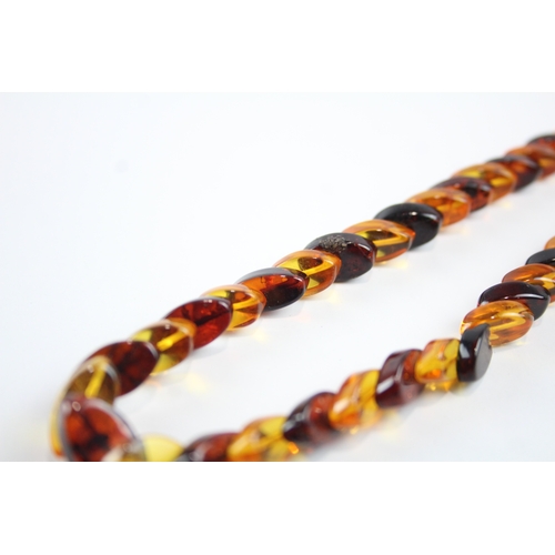 219 - 9ct gold vari-hue amber necklace (13.9g)