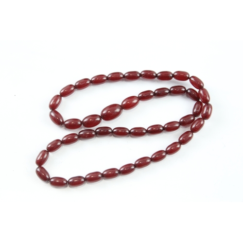 266 - Graduated Cherry Bakelite Beaded Necklace 27g