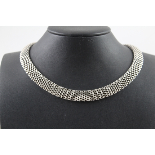 271 - Tiffany & Co Sterling Silver Mesh Necklace 84g