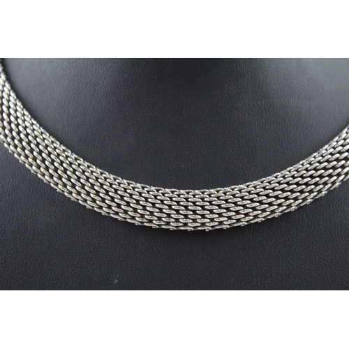 271 - Tiffany & Co Sterling Silver Mesh Necklace 84g