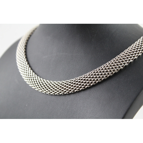 271 - Tiffany & Co Sterling Silver Mesh Necklace 84g