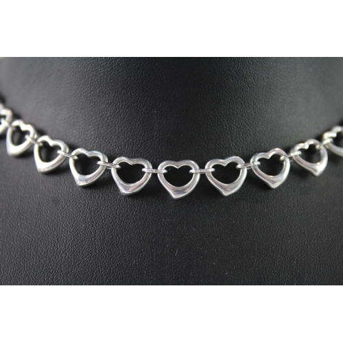 278 - Tiffany & Co Sterling Silver Heart Link Necklace 26g