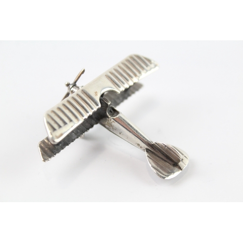 323 - Vintage 1996 Birmingham Sterling Silver Import Novelty Plane Ornament 19g