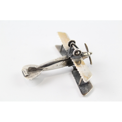 323 - Vintage 1996 Birmingham Sterling Silver Import Novelty Plane Ornament 19g