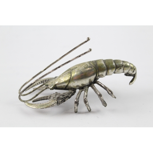 324 - Vintage Stamped .800 Silver Filled Novelty Lobster Ornament (67g)