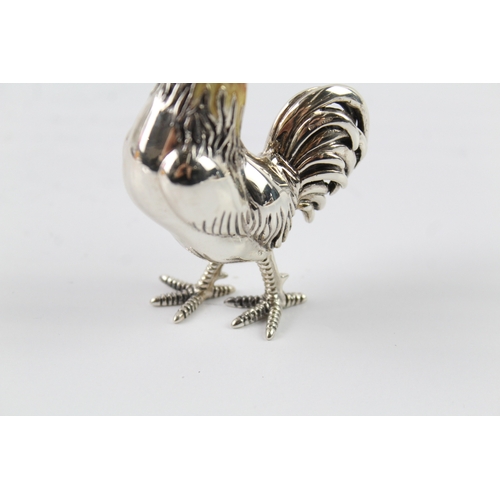 342 - Stamped .925 Sterling Silver Novelty Cockrill Ornament w/ Enamel Detail (86g)