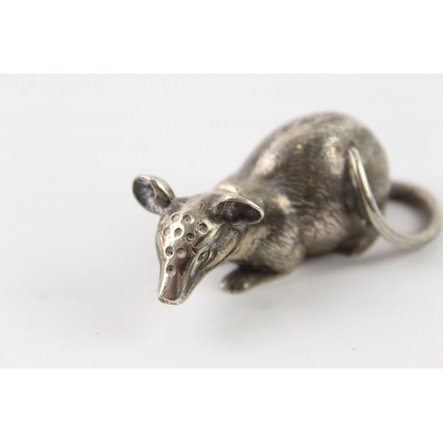 360 - Antique / Vintage .925 Sterling Silver Novelty Sitting Mouse Pepperette (42g)