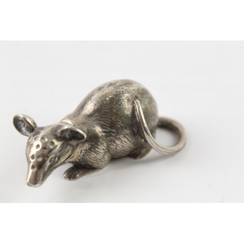 360 - Antique / Vintage .925 Sterling Silver Novelty Sitting Mouse Pepperette (42g)