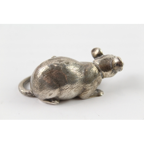 360 - Antique / Vintage .925 Sterling Silver Novelty Sitting Mouse Pepperette (42g)