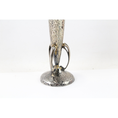 363 - Antique ARTS & CRAFTS 1905 Birmingham Sterling Silver Hammered Bud Vase (160g)