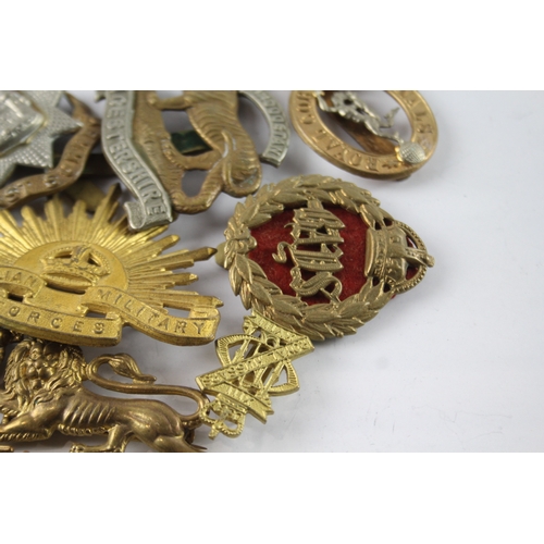 365 - Military Cap Badges Inc East Surrey, Australian, Kings Own, Etc x 10