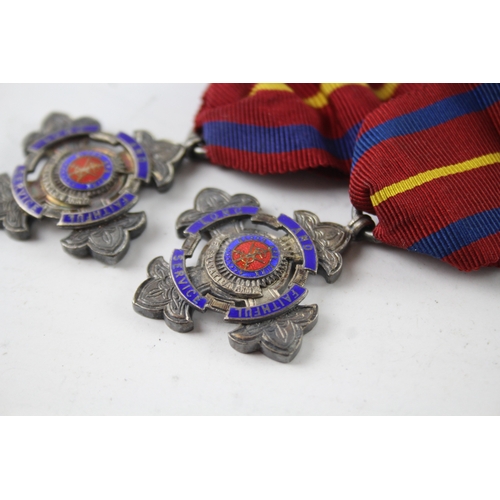 367 - Sterling Silver Salvation Army Long Service Family Medals Major J Hadden 42g x2