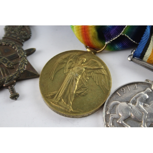 371 - WW1 1914-15 Star Medal Trio 2221 Pte J. Knowles R.Lancs R. War Medal Part Erased