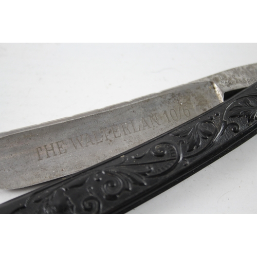 393 - Antique Celluloid Crown Castle Cut Throat Razor