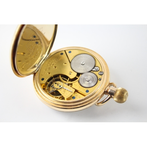 420 - Men's Vintage Waltham Open Face Rolled Gold Pocket Watch Hand-Wind WATCH RUNS