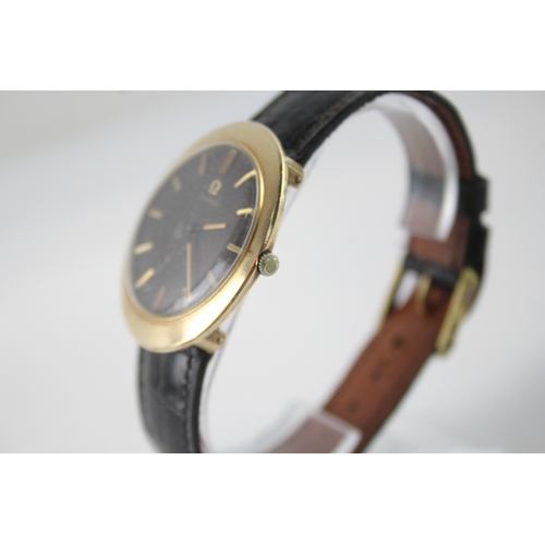 432 - Men's Vintage Omega 9ct Gold Oval Shaped Watch Hand-Wind WATCH RUNS