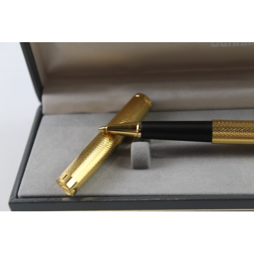 438 - Vintage Dunhill Gold Plated Rollerball Pen In Original Box