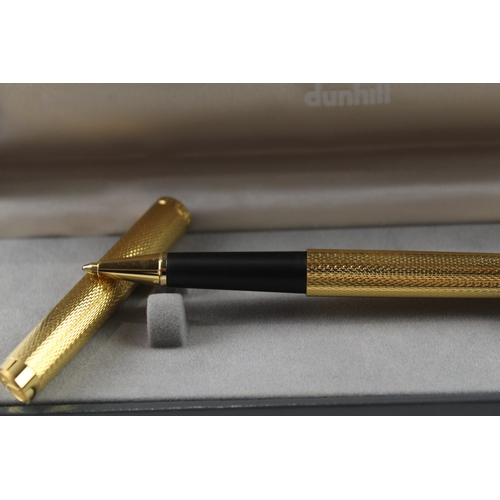 438 - Vintage Dunhill Gold Plated Rollerball Pen In Original Box