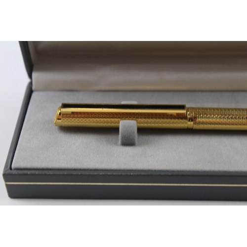 438 - Vintage Dunhill Gold Plated Rollerball Pen In Original Box