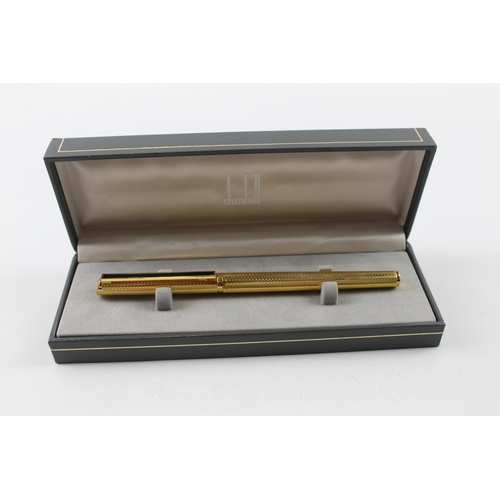 438 - Vintage Dunhill Gold Plated Rollerball Pen In Original Box