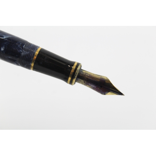 440 - Parker Duofold Centennial Navy Lacquer Fountain Pen w/ 18ct Nib WRITING