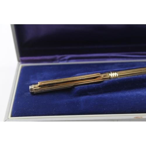 446 - Vintage CHRISTIAN DIOR .925 Sterling Silver & Gold Plate Ballpoint Pen Boxed