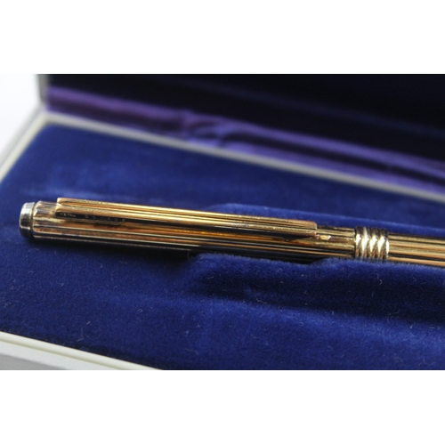 446 - Vintage CHRISTIAN DIOR .925 Sterling Silver & Gold Plate Ballpoint Pen Boxed