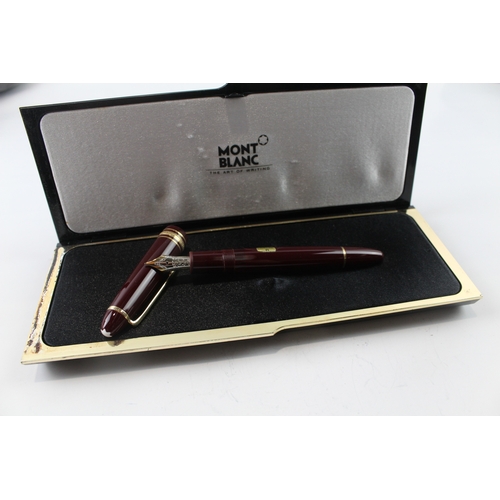 457 - Montblanc Meisterstuck No.146 Burgundy Fountain Pen w/ 14ct Gold Nib WRITING