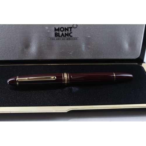 457 - Montblanc Meisterstuck No.146 Burgundy Fountain Pen w/ 14ct Gold Nib WRITING