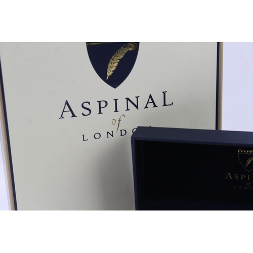 460 - ASPINAL OF LONDON Navy Leather Ballpoint Pen / Biro WRITING w/ Original Boxes