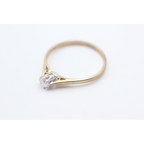 47 - 9ct gold diamond solitaire ring (1.8g) Size V