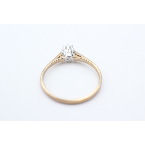 47 - 9ct gold diamond solitaire ring (1.8g) Size V