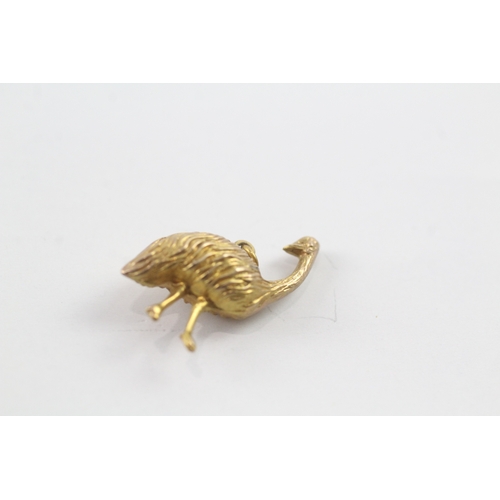 5 - 9ct gold vintage emu charm (0.6g)