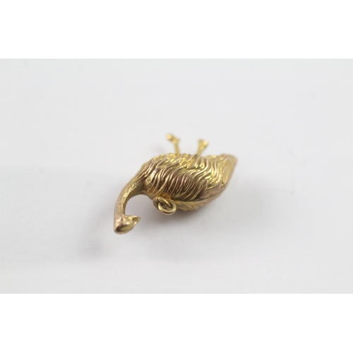 5 - 9ct gold vintage emu charm (0.6g)