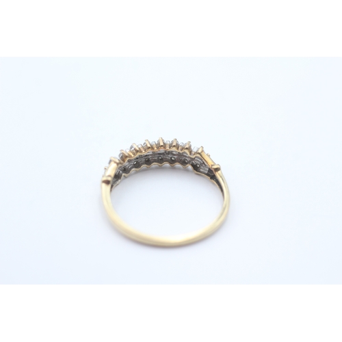 63 - 9ct gold diamond dress ring (1.9g) Size P