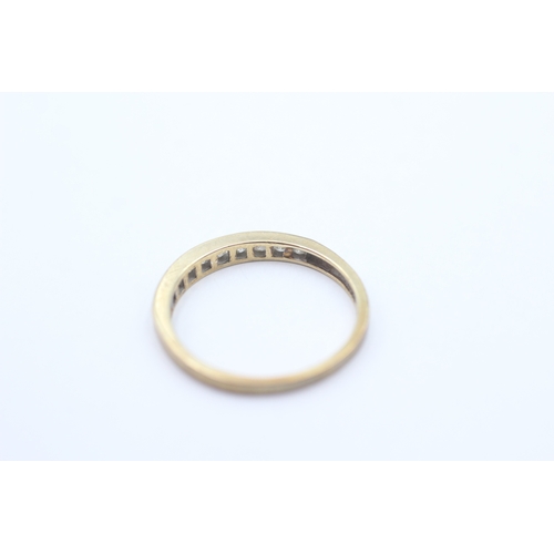 77 - 9ct gold diamond half eternity ring (1.4g) Size O 1/2