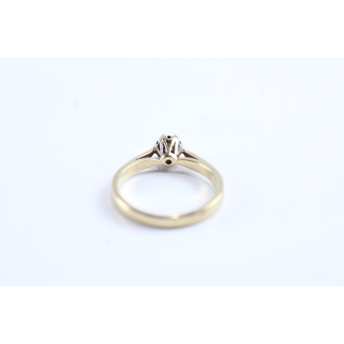 11 - 9ct gold diamond solitaire ring Size J