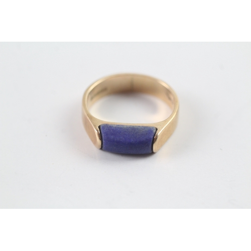 139 - 9ct gold vintage lapis lazuli dress ring (3g) Size I