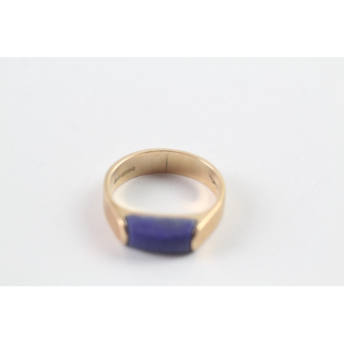 139 - 9ct gold vintage lapis lazuli dress ring (3g) Size I