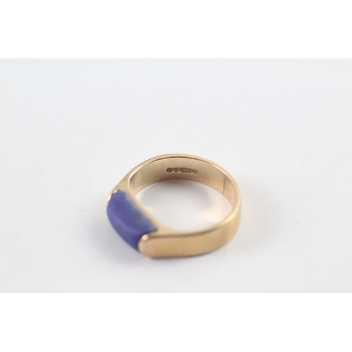 139 - 9ct gold vintage lapis lazuli dress ring (3g) Size I