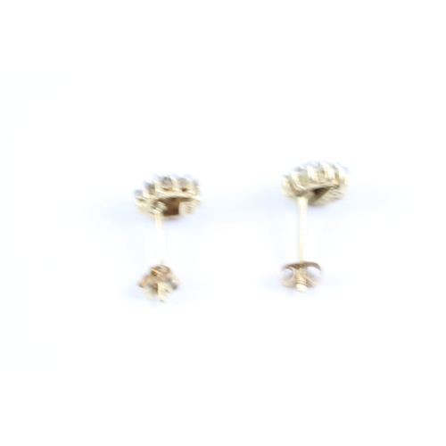 145 - 9ct gold diamond cluster stud earrings (1g)