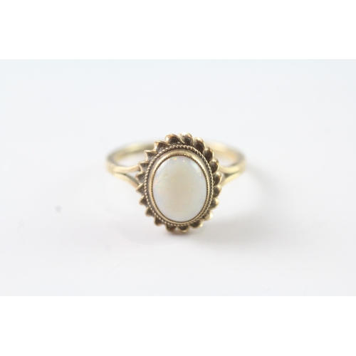 155 - 9ct gold vintage opal dress ring (2.3g) - as seen Size L