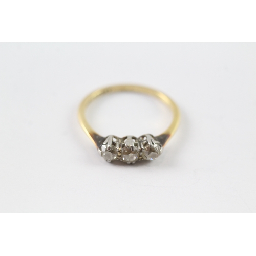 163 - 18ct gold old cut diamond ring (2.2g) Size N