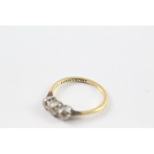 163 - 18ct gold old cut diamond ring (2.2g) Size N