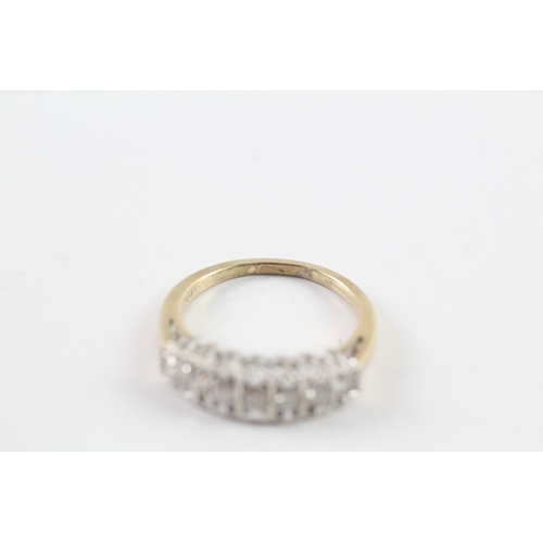 164 - 9ct gold diamond half eternity ring (3.3g) Size O