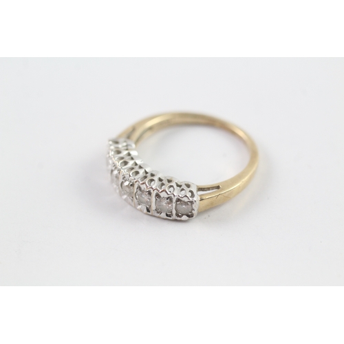 164 - 9ct gold diamond half eternity ring (3.3g) Size O