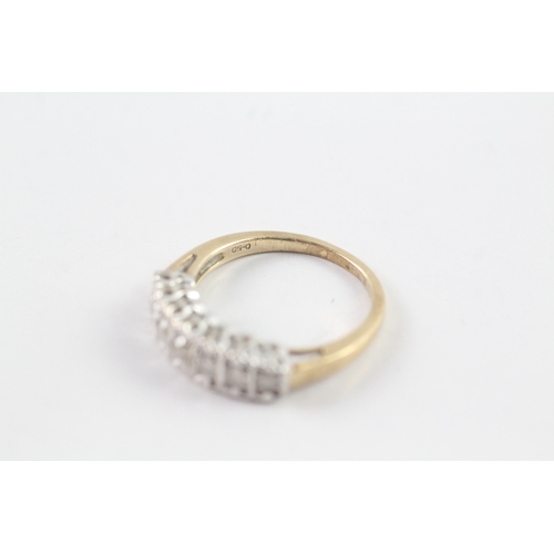 164 - 9ct gold diamond half eternity ring (3.3g) Size O