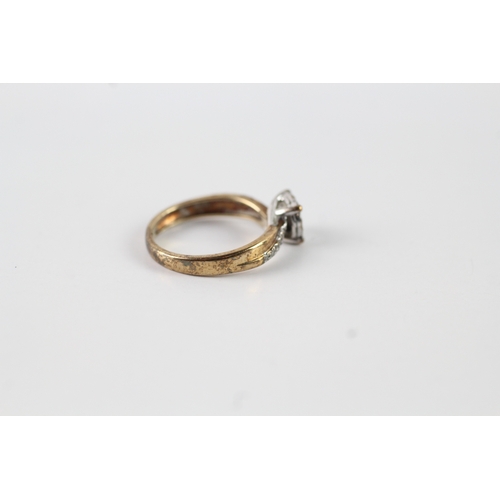 232 - 9ct gold diamond ring Size J