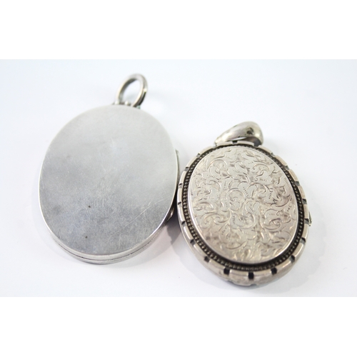 309 - Collection of Sterling Silver Victorian Lockets inc. Aesthetic, Etched x 2 29g