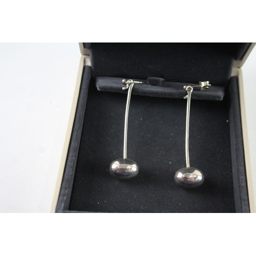 315 - Pair of Georg Jensen Sterling Silver Drop Earrings w/ Box 5g